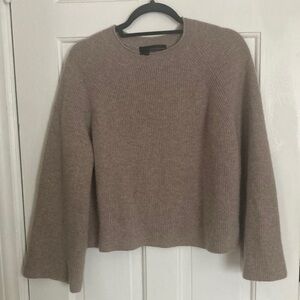 360 Cashmere Beige bell sleeve sweater